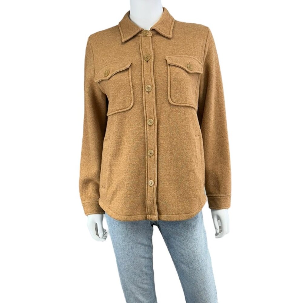 J. Crew Tan Wool Flannel Button-Down Size XS G0288